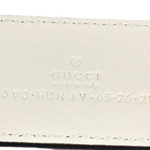 GUCCI GG Marmont Belt 400593 White Gray Dark Brown Leather - Belt main image 5